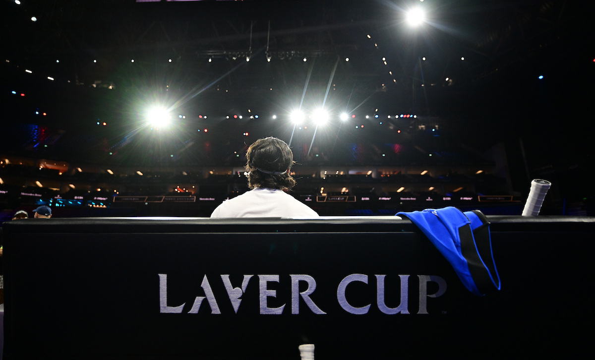 Lights up on Carlos Alcaraz. Photo Ben Solomon/Laver Cup