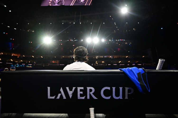 Lights up on Carlos Alcaraz. Photo Ben Solomon/Laver Cup
