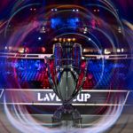 In focus, the Laver Cup trophy.