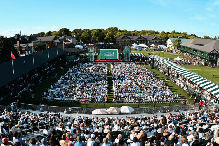 Honoring a beloved champion: Roger Federer is inducted into the International Tennis Hall of Fame. 