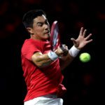 Brandon Nakashima withstands the pressure to win his first Laver Cup point.