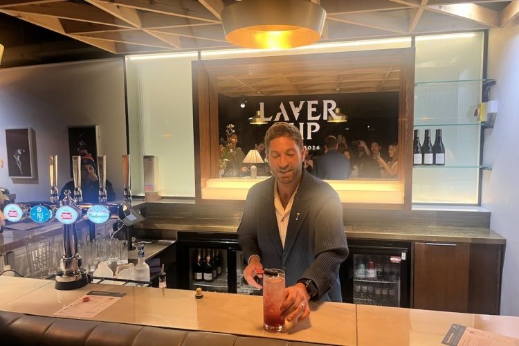 Joe McCanta of Grey Goose presents the Laver Cup Goose Breaker.