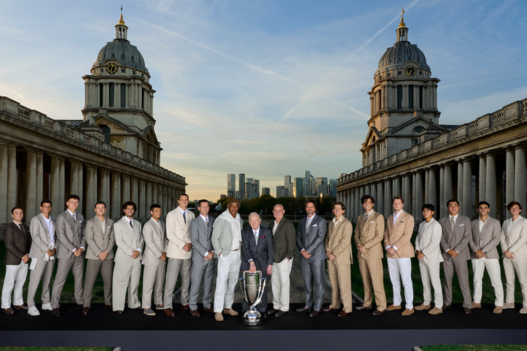 The Laver Cup London 2026 iconic photo, taken at the Old Royal Naval College in Greenwich.